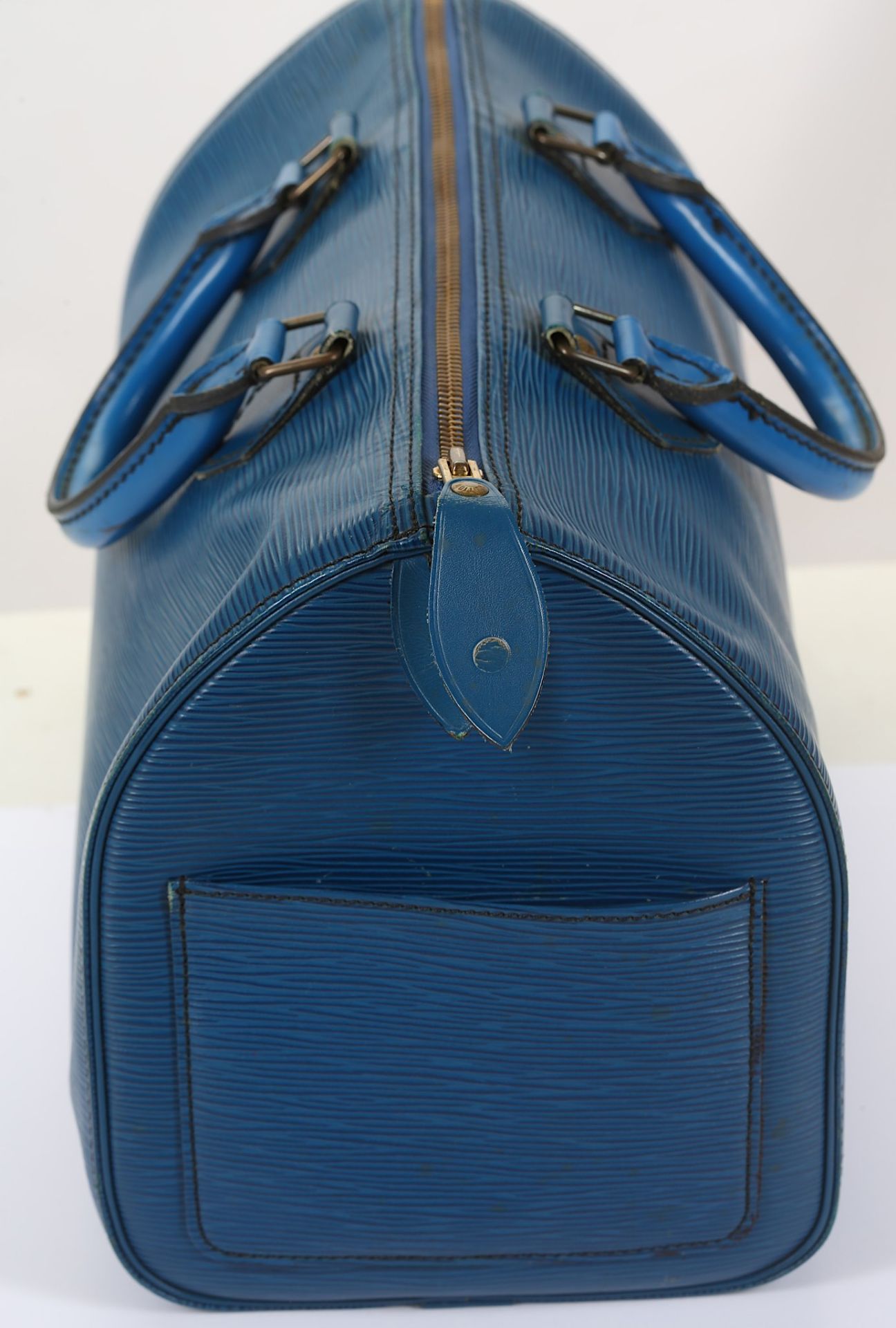 Louis Vuitton Blue Epi Speedy 32, c. 1990, black c - Image 2 of 5