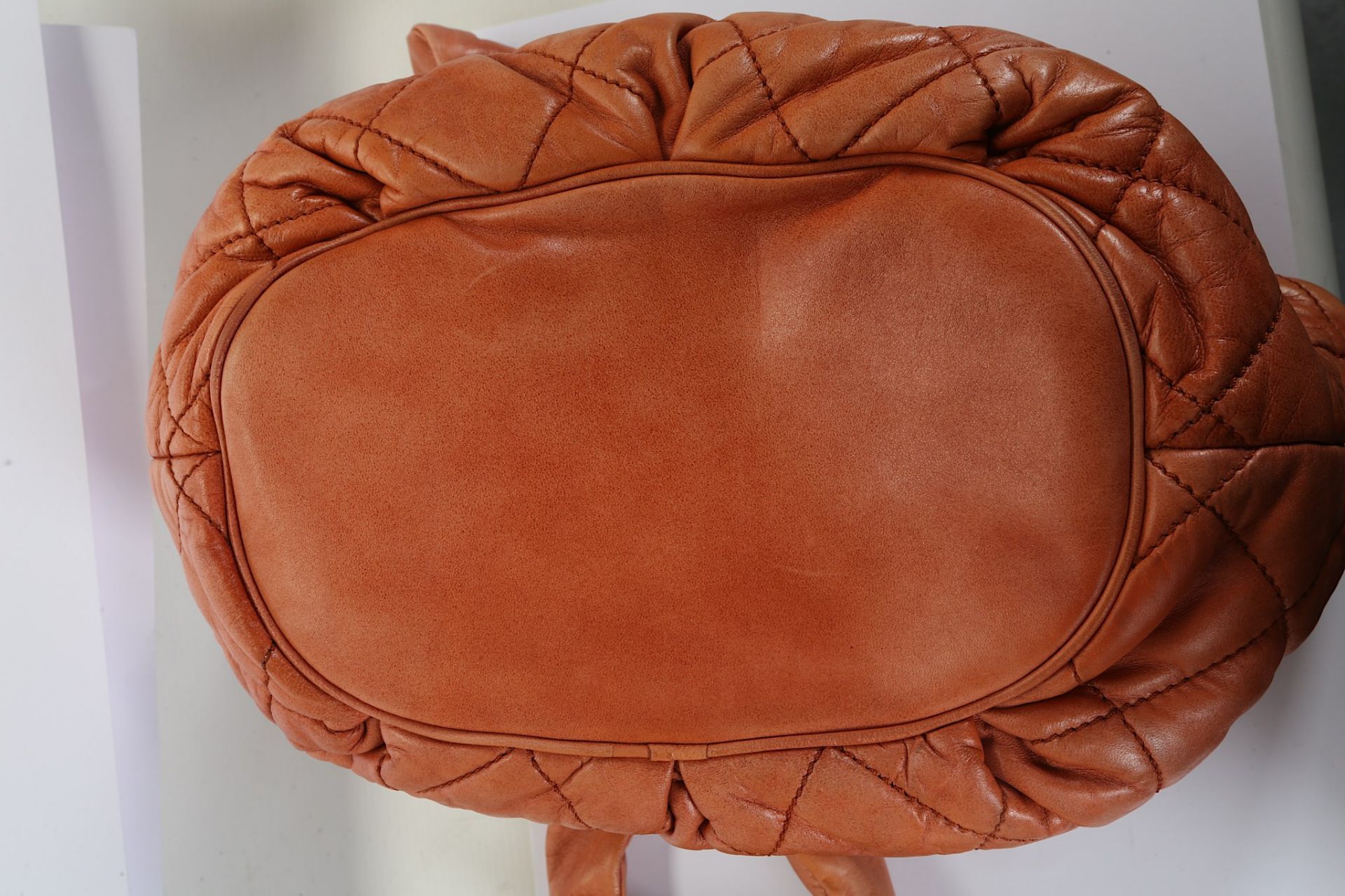 Chanel Coral Leather Shoulder Bag, c. 2005-06, puf - Image 7 of 7