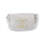 Chanel White Modern Chain Jumbo Flap Bag, c. 2008-