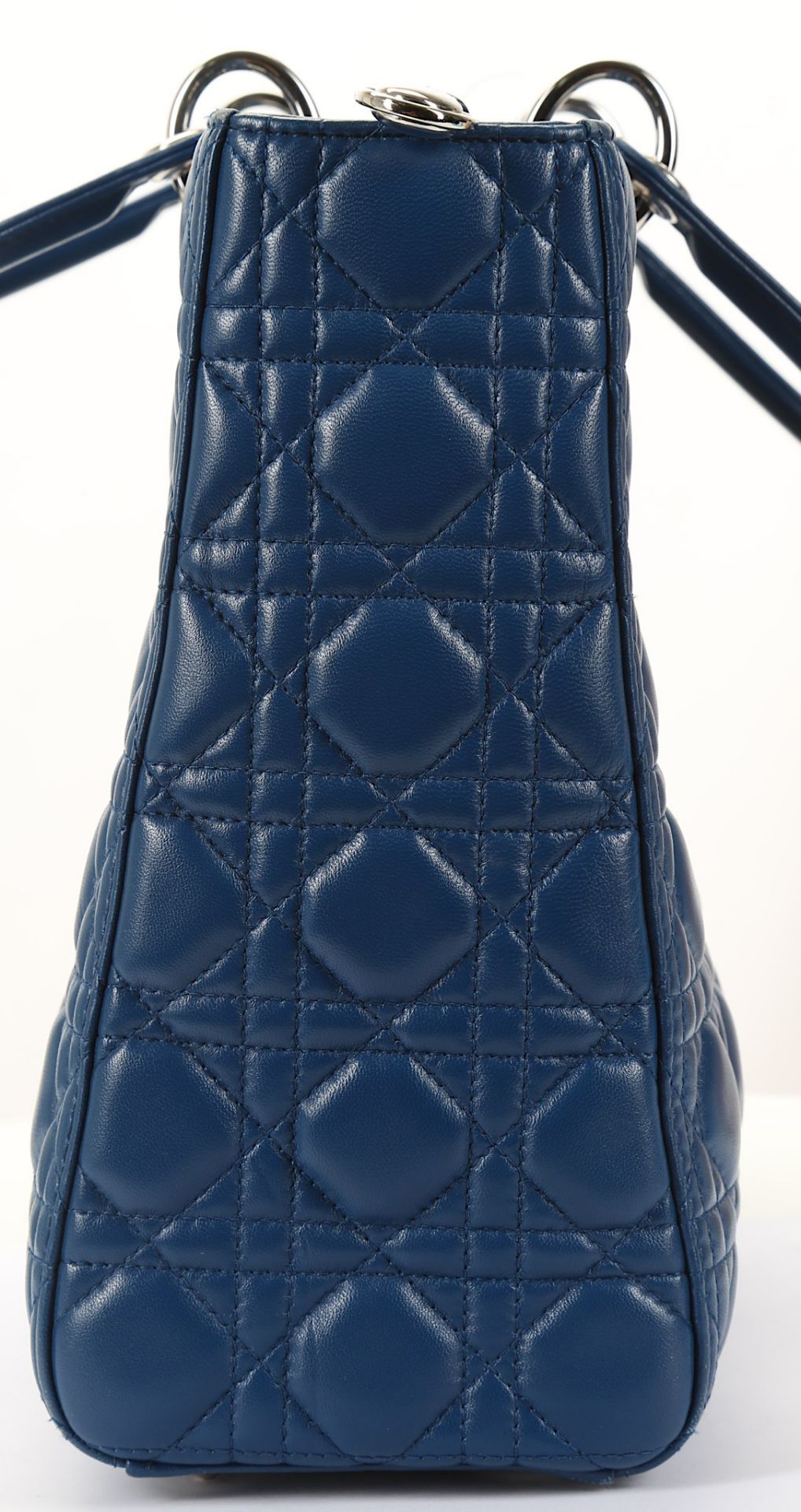 Christian Dior Blue Large Lady Dior Tote, Cannage - Image 3 of 7