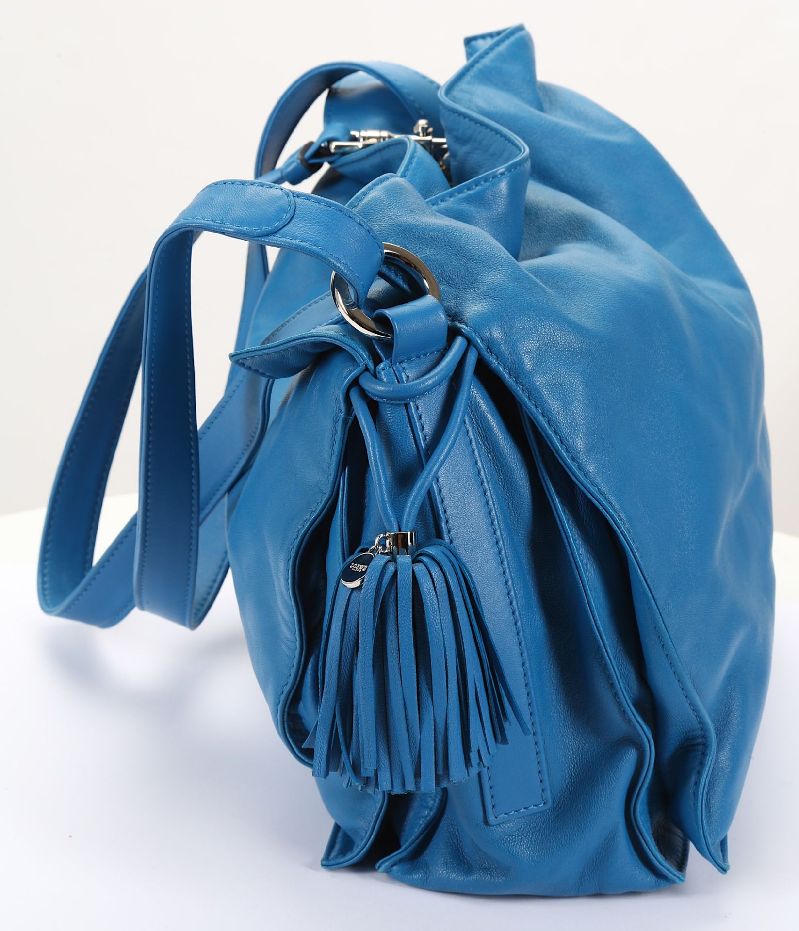 Loewe Blue Flamenco Tote, soft blue leather with s - Image 3 of 6