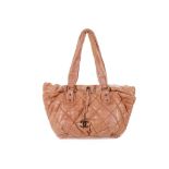 Chanel Coral Leather Shoulder Bag, c. 2005-06, puf