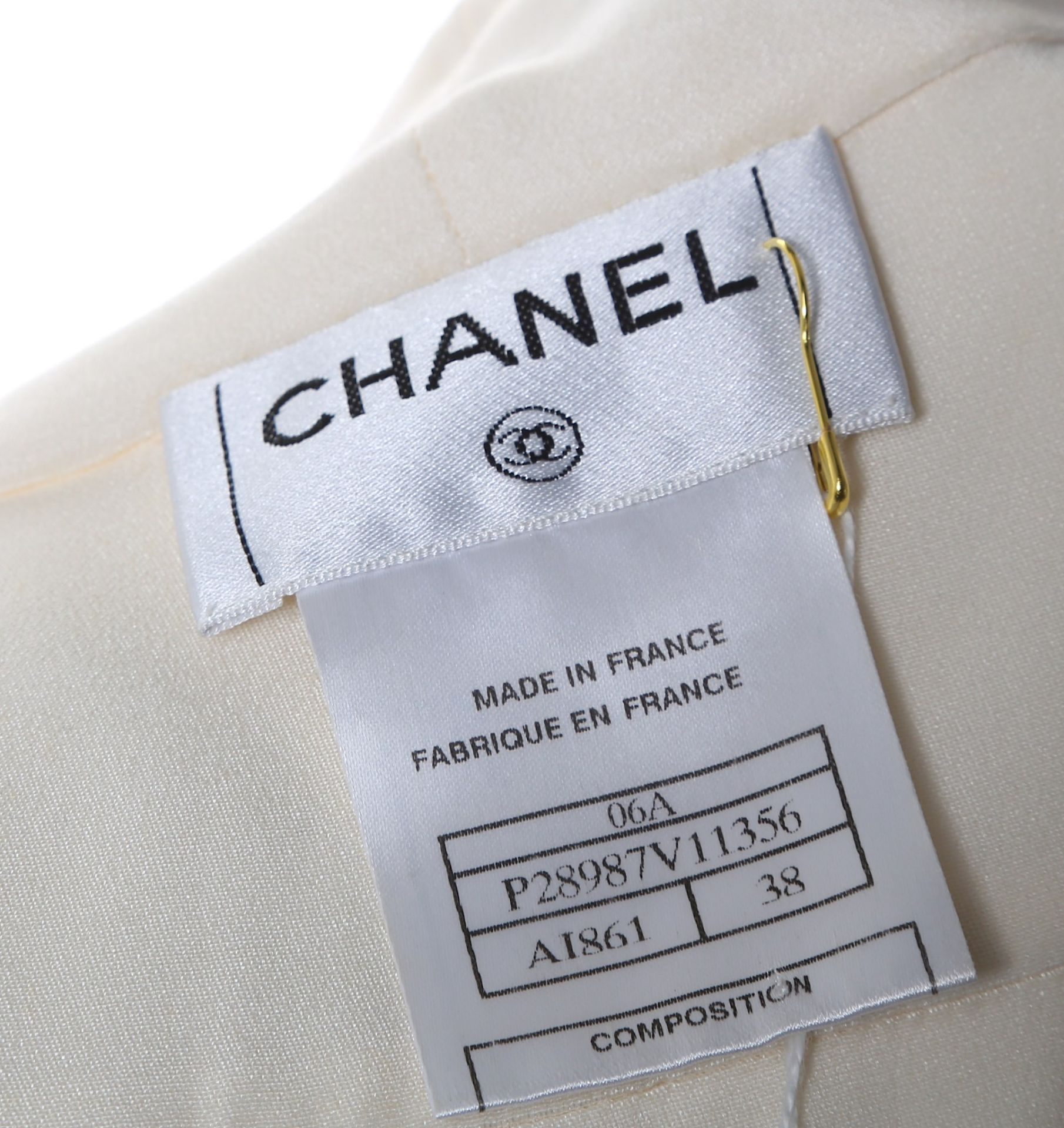 Chanel Cream Sleeveless Silk Blouse, c. 2006, plea - Bild 5 aus 5