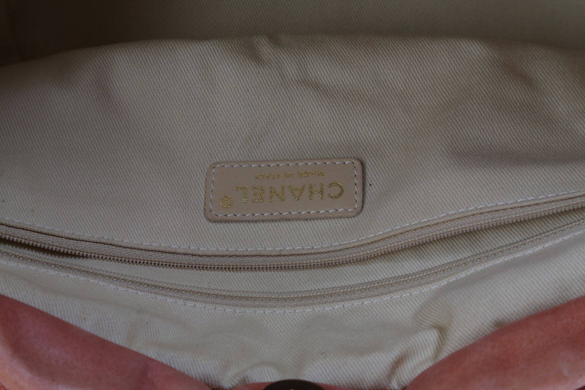 Chanel Coral Leather Shoulder Bag, c. 2005-06, puf - Image 6 of 7