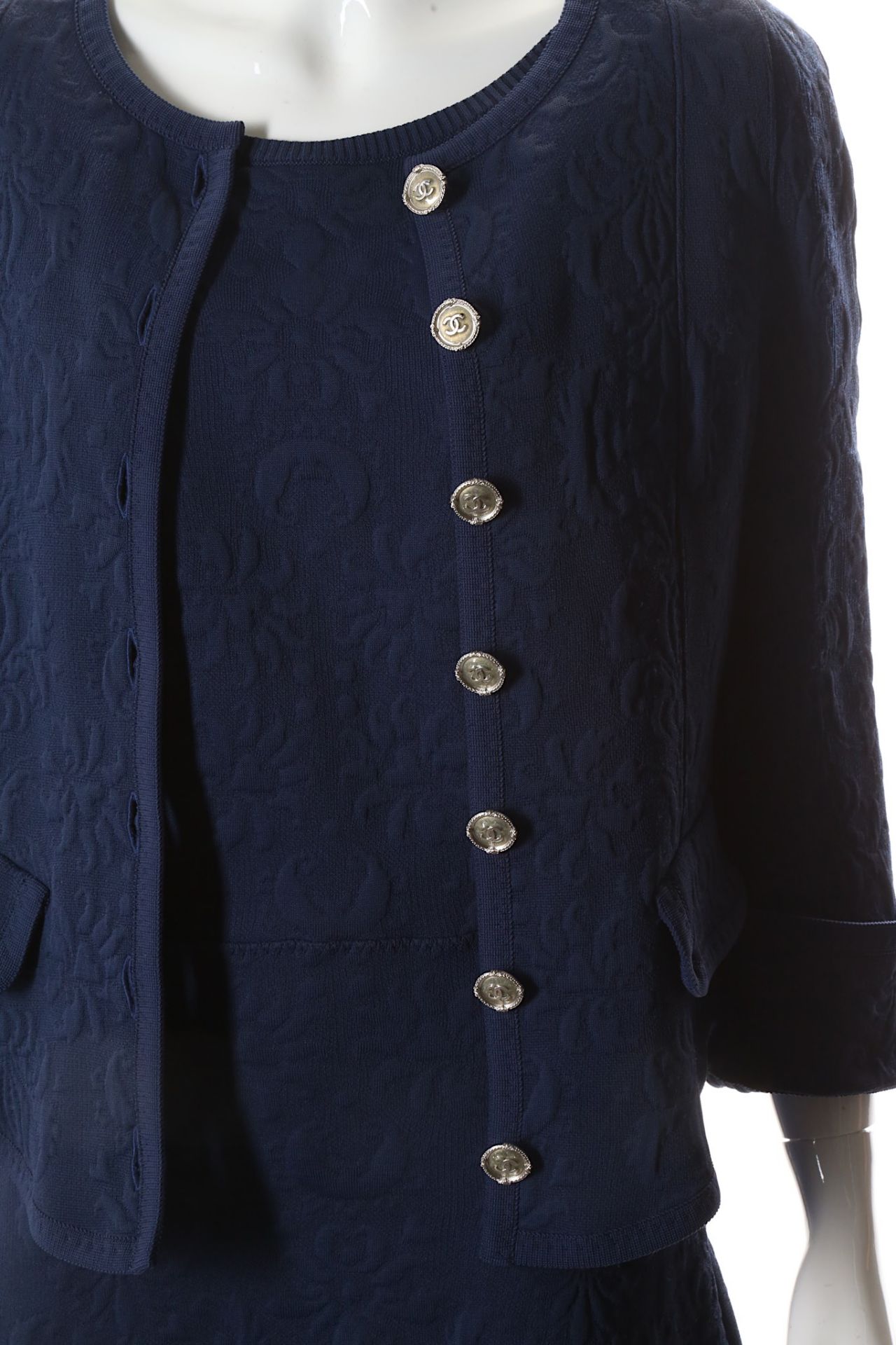 Chanel Navy Blue Jacket and Dress, 2010s, raised b - Image 2 of 7
