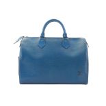 Louis Vuitton Blue Epi Speedy 30, c. 1993, 30cm wi