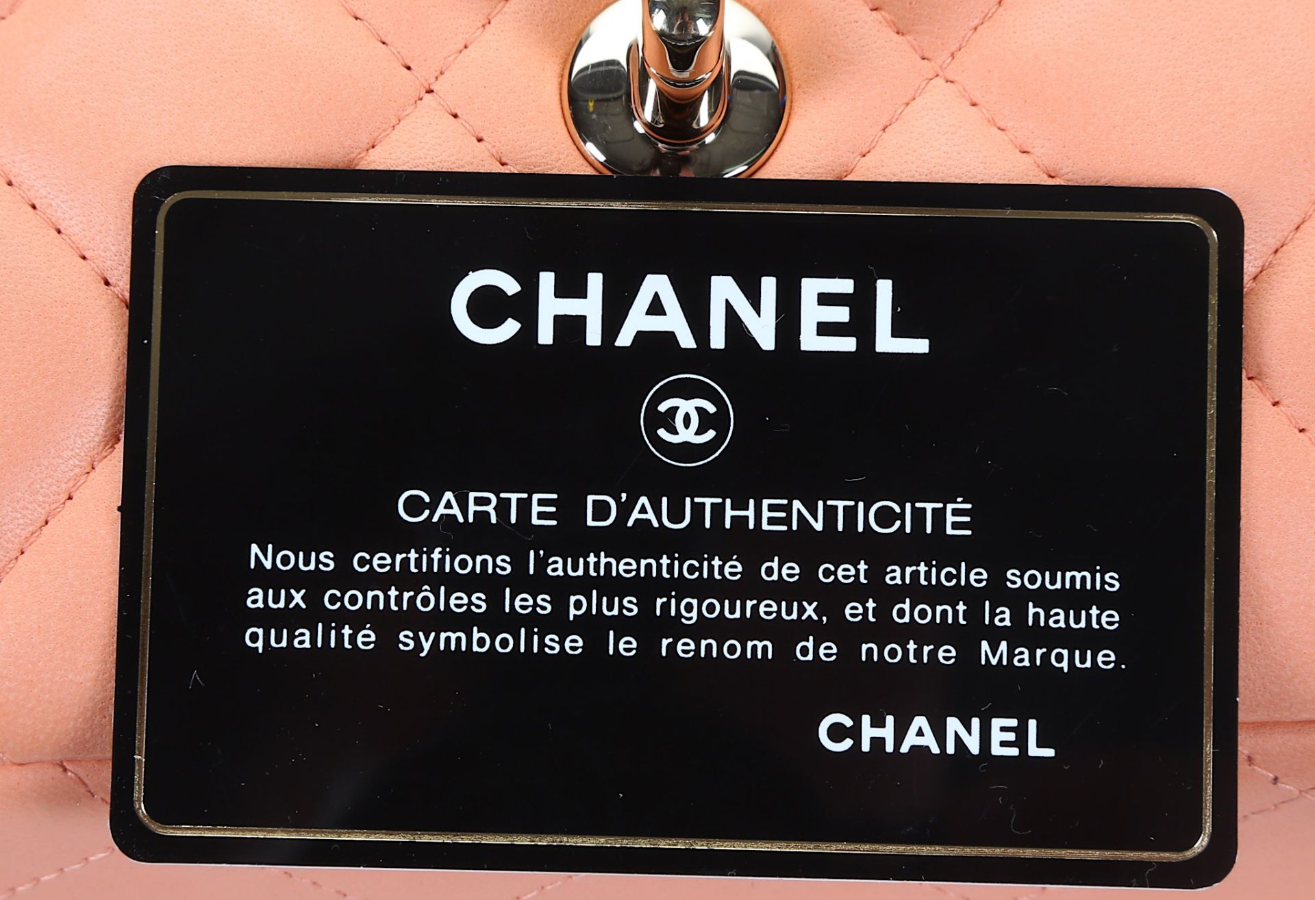 Chanel Peach Jumbo Classic Flap Bag, c. 2012, quil - Bild 9 aus 10