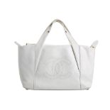 Chanel White Top Handle Bag, c. 2005-06, stitched