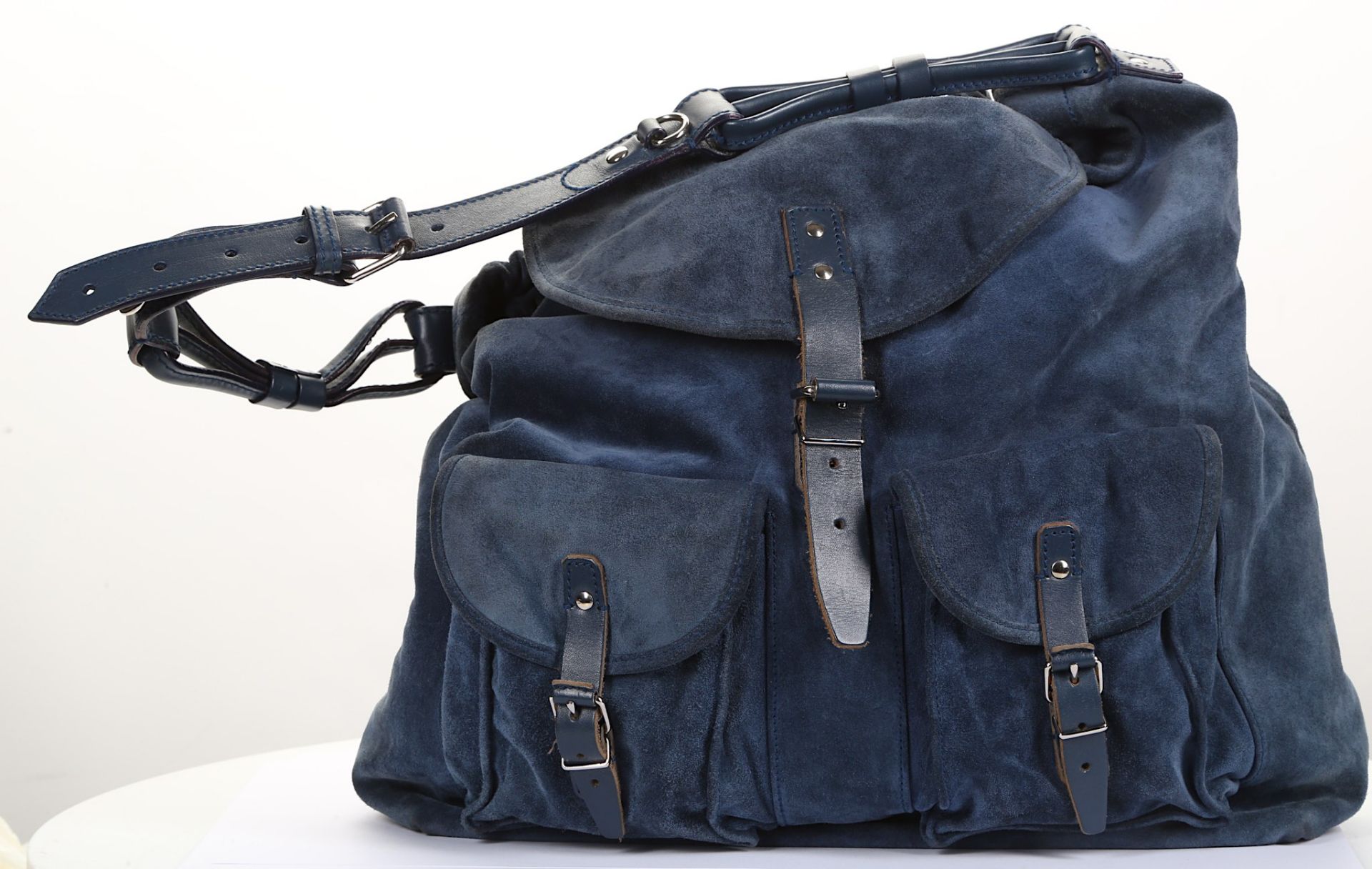 Balenciaga Blue Suede Militaire Shoulder Bag, c. 2 - Bild 2 aus 6