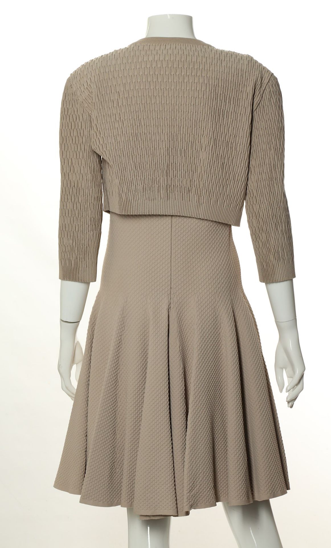 Alaia Taupe Stretch Dress and Jacket, the jacket o - Image 3 of 7