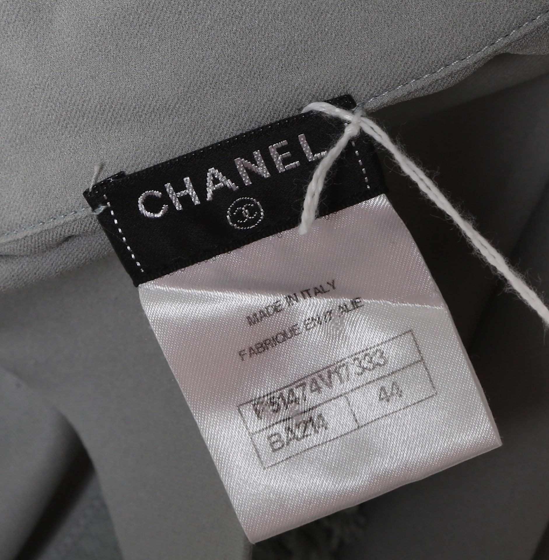 Chanel Ice Blue Georgette Crepe Silk Shirt Dress, - Image 5 of 5