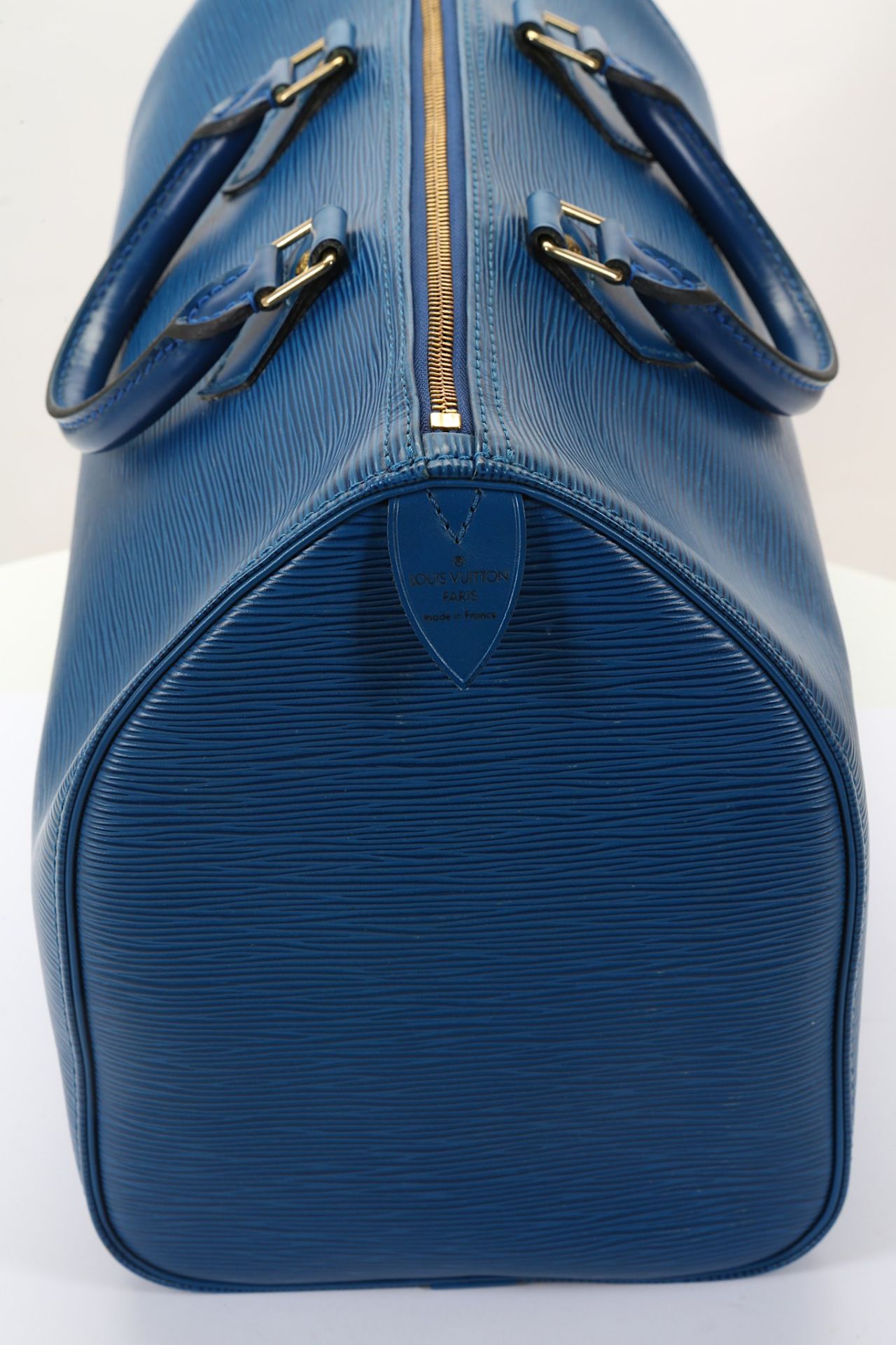 Louis Vuitton Blue Epi Speedy 35, c. 1994, 38cm wide, 24cm high Condition Grade A- Please refer to - Image 2 of 5