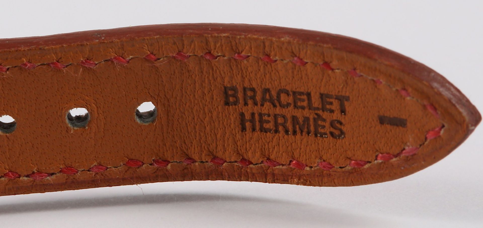 Hermes Red Lizard Kelly Watch, 1990s (date code faint), red lizard skin strap with gold plated - Bild 5 aus 6