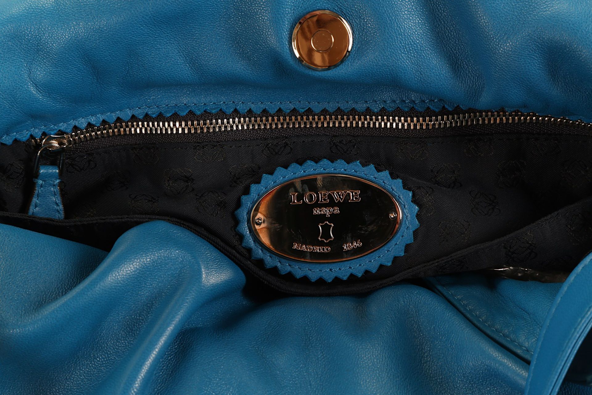 Loewe Blue Flamenco Tote, soft blue leather with s - Image 6 of 6
