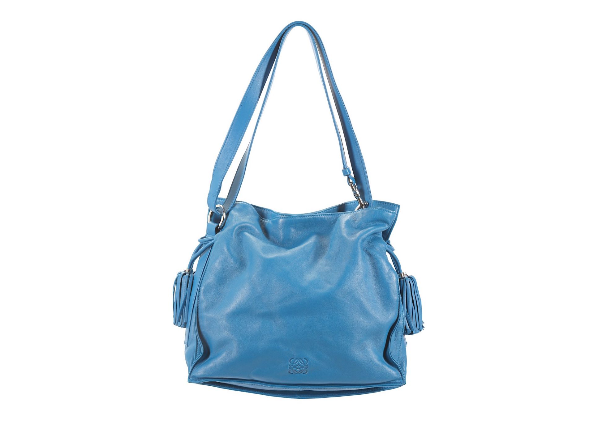 Loewe Blue Flamenco Tote, soft blue leather with s