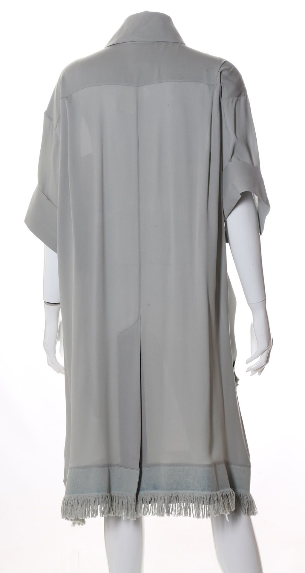 Chanel Ice Blue Georgette Crepe Silk Shirt Dress, - Image 3 of 5