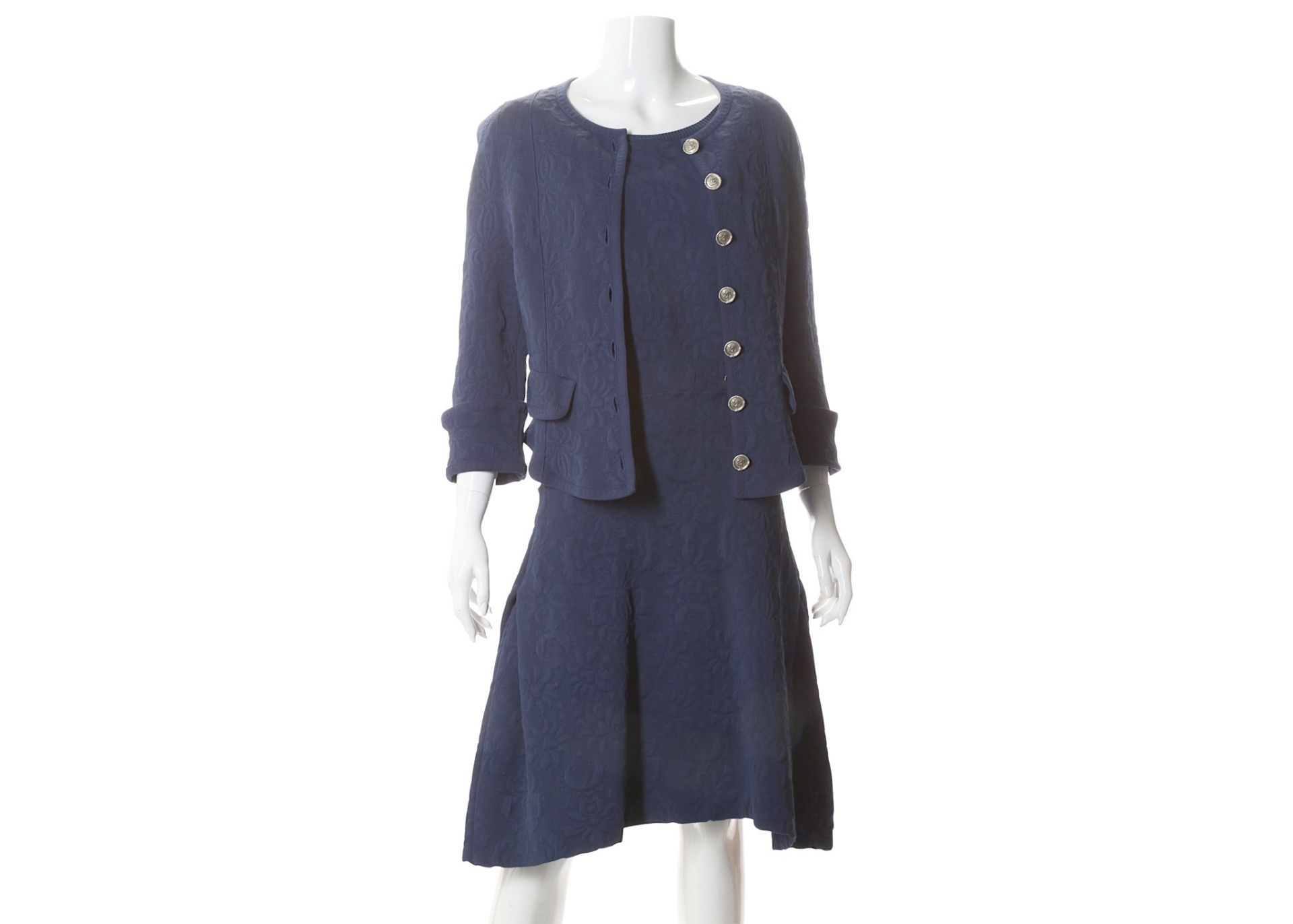 Chanel Navy Blue Jacket and Dress, 2010s, raised b