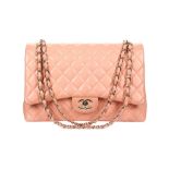 Chanel Peach Jumbo Classic Flap Bag, c. 2012, quil