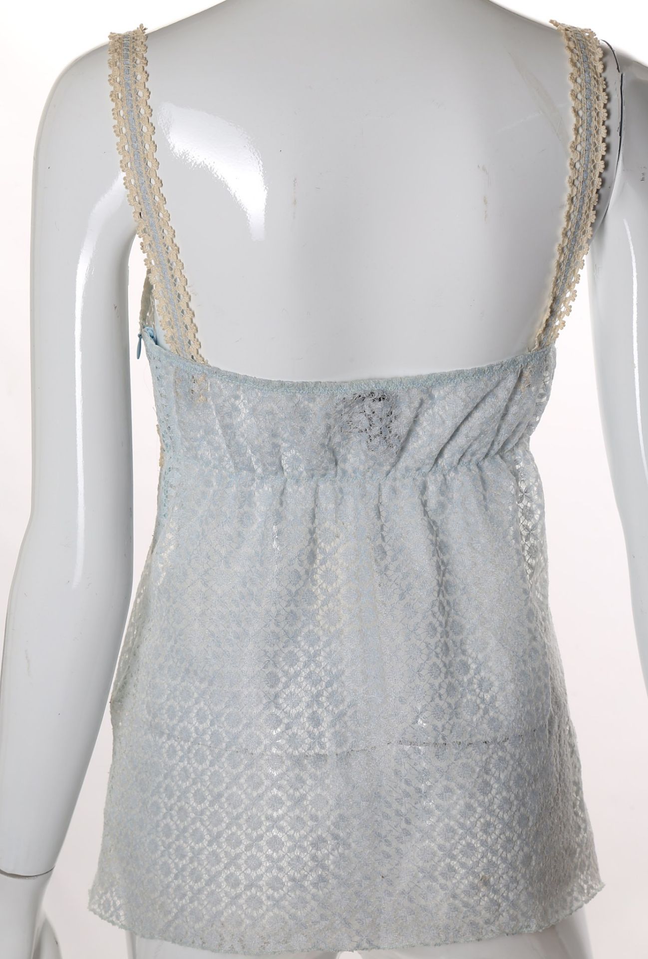 Chanel Baby Blue Lace Top, c. 2007, sleeveless des - Image 3 of 6