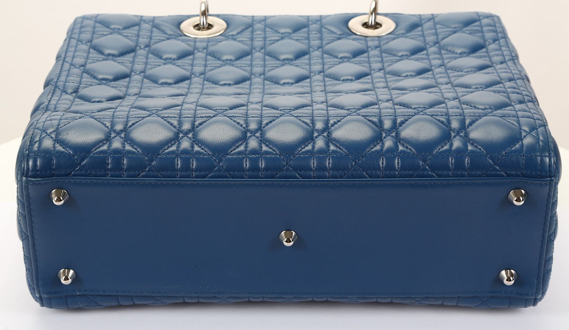 Christian Dior Blue Large Lady Dior Tote, Cannage - Image 5 of 7
