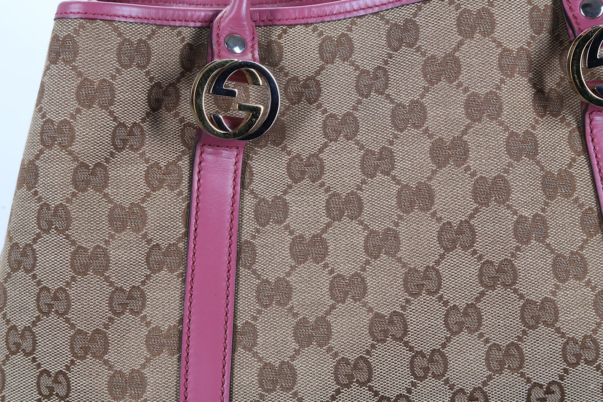 Gucci Monogram and Pink Twins Tote, brown Guccissi - Bild 2 aus 5