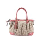 Gucci Pink Leather and Canvas Sukey Tote, diamond
