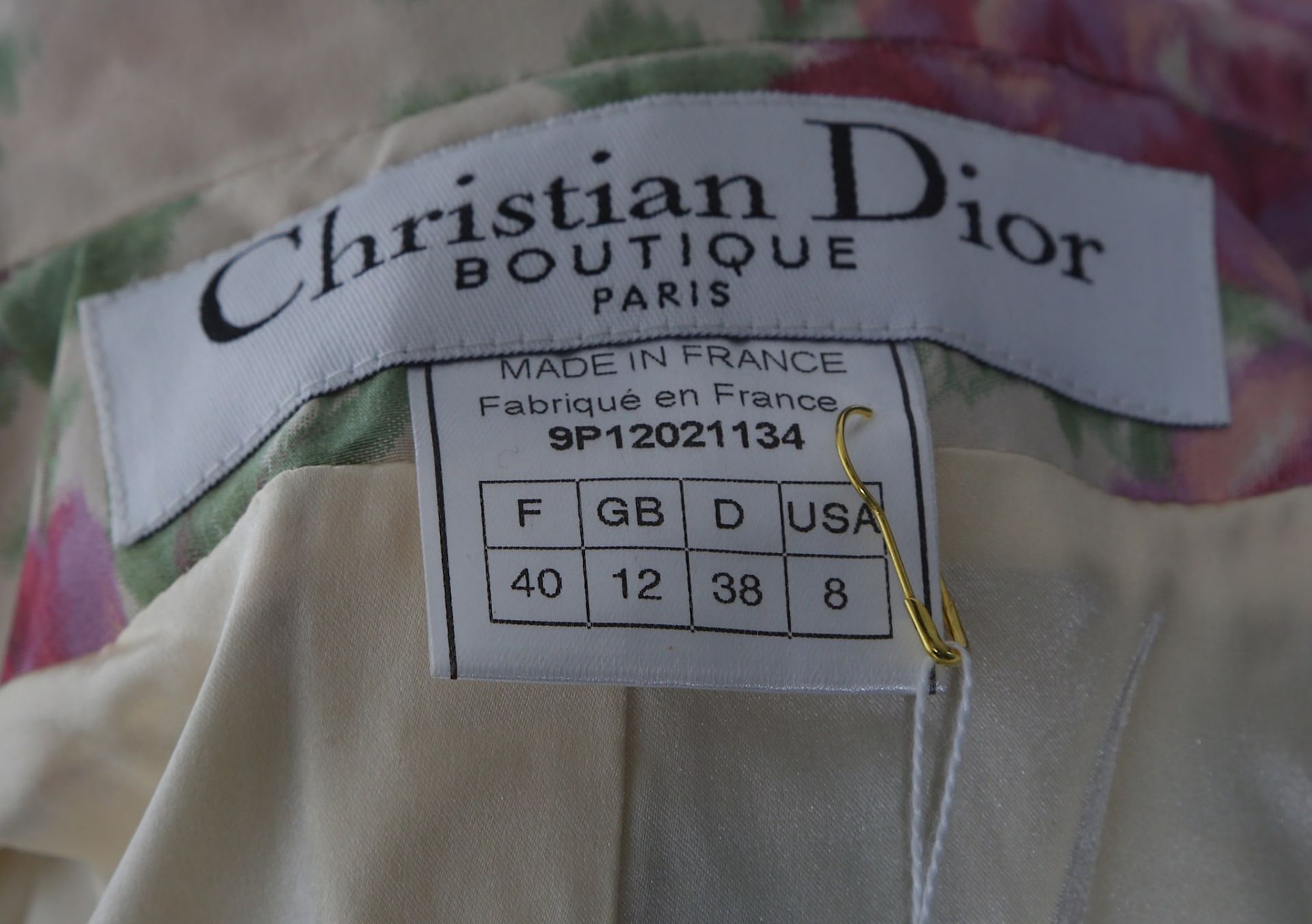 Christian Dior Boutique Cotton Silk Rose Print Out - Bild 9 aus 10