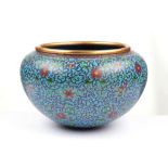 A Chinese cloisonne enamel alms bowl, 19th / 20th