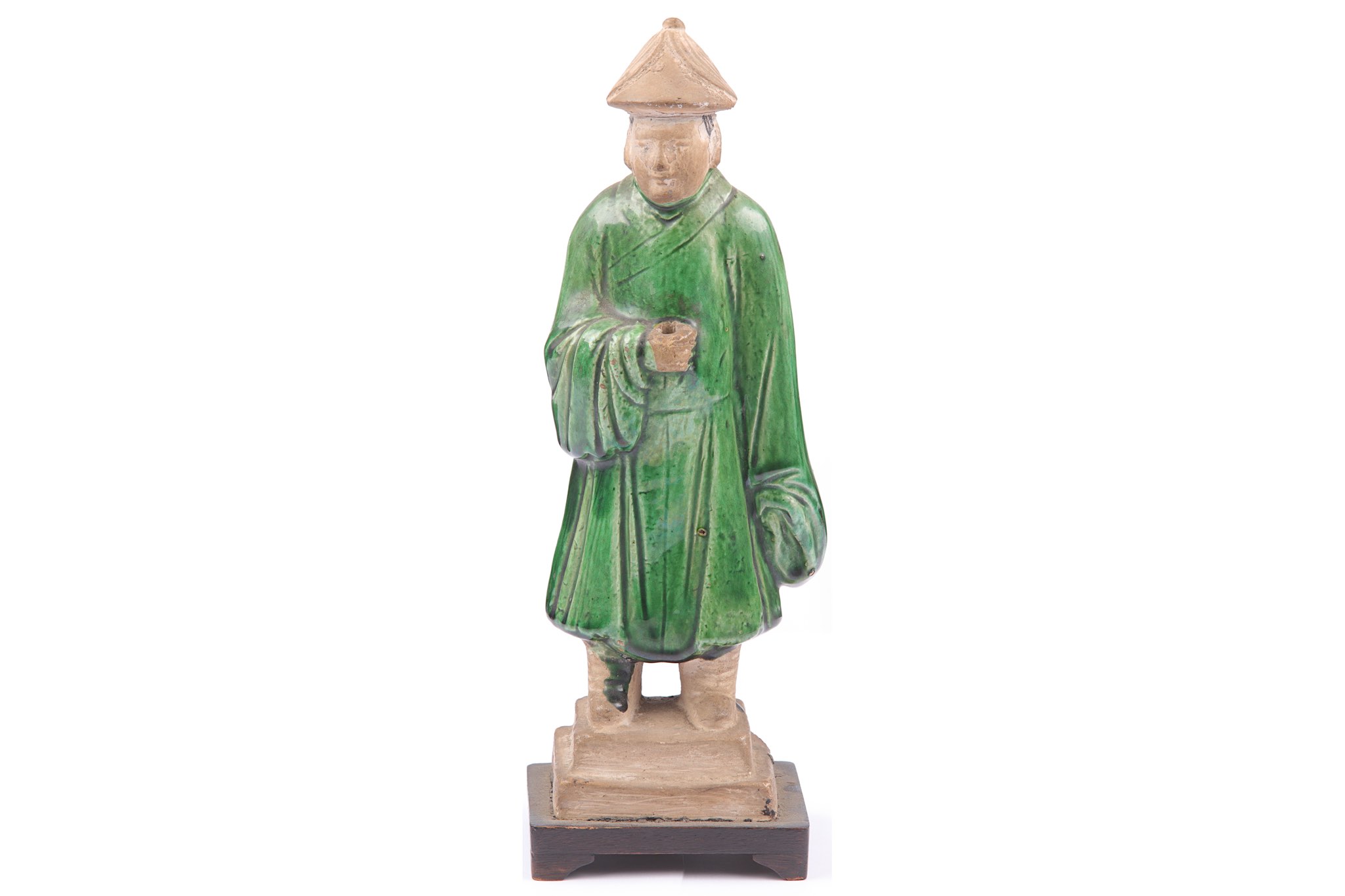 A Chinese figure with green glazed clothing, Ming style, 20cm high