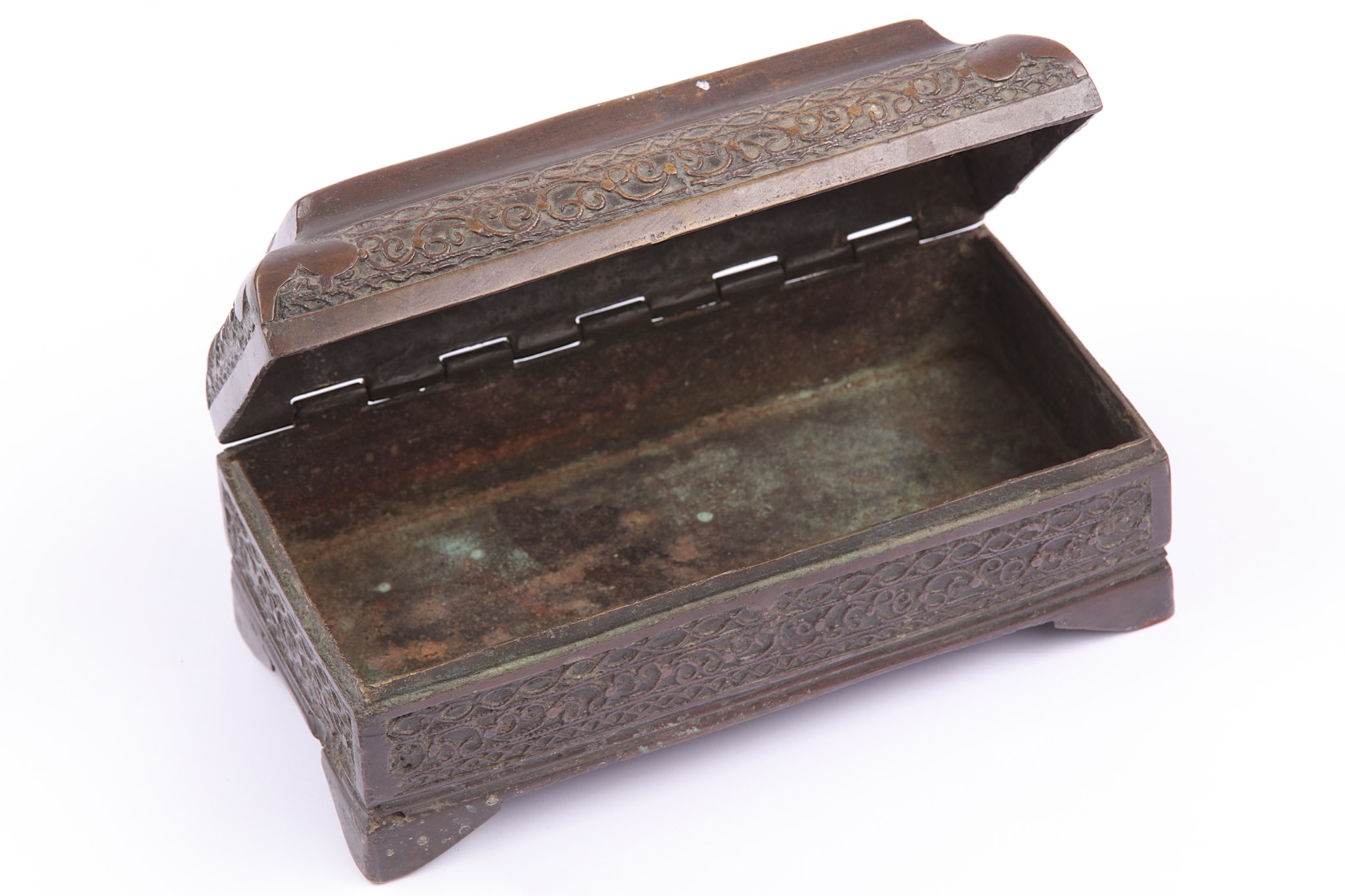 An Antique Ottoman style bronze casket, of sarcoph - Image 2 of 2