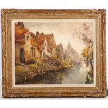 Alfred Joseph Auguste van Neste (Belgian, 1874-1969), 'Petit Canal', oil on canvas, circa 1930's,