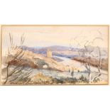 James Holland O.W.S. (British, 1800-1876), Avignon, watercolour and pencil, monogrammed lower