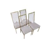 An Italian brass and perspex dining suite, circa 1