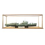 A model of the World War II warship HMS Sheffield, mid-20th century, original 10,000 - town class,