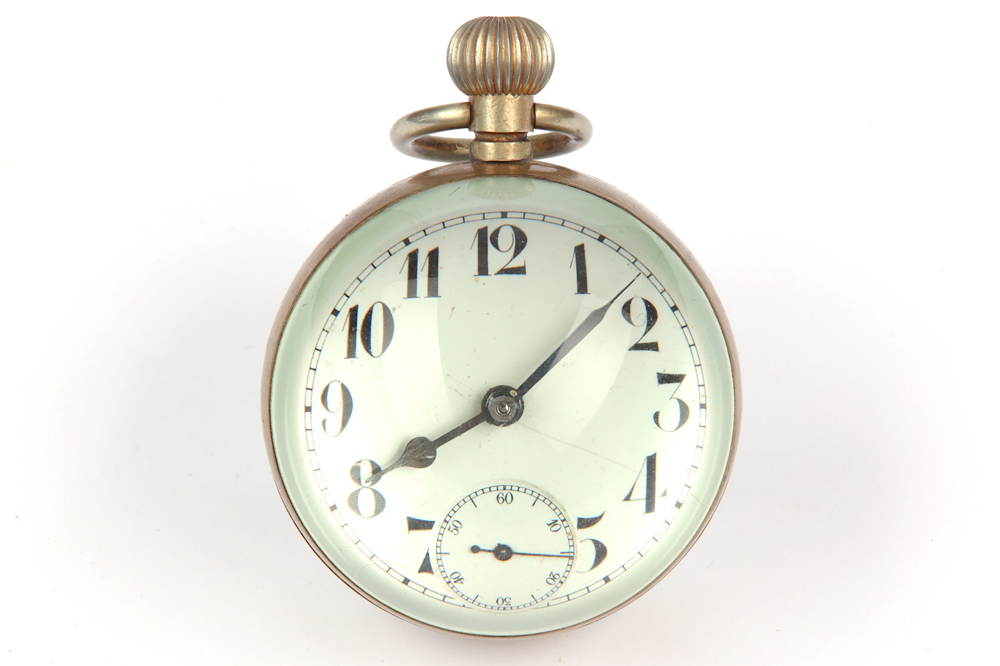 A brass mounted "Bulls Eye" desk timepiece, early