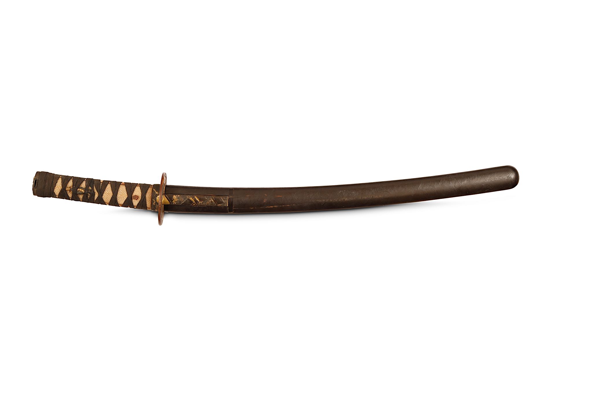 A WAKIZASHI. Edo period, circa 1800. The Mino-den blade with suguha hamon, suriage nakago - Image 2 of 4