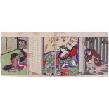 THREE VOLUMES OF SHUNGA BOOKS. 19th Century. The f