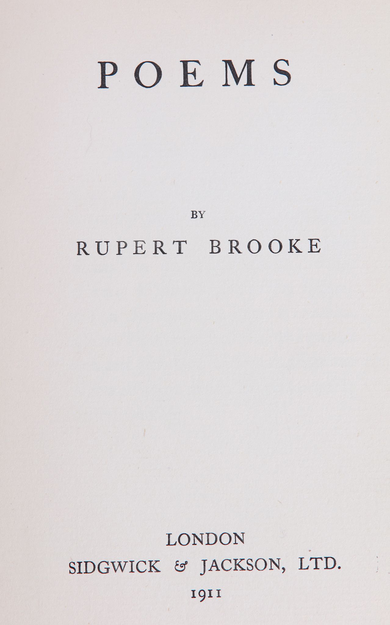 Brooke (Rupert) Poems, FIRST EDITION, bookplate, half title, light soiling throughout, original dark