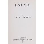 Brooke (Rupert) Poems, FIRST EDITION, bookplate, half title, light soiling throughout, original dark