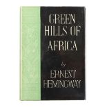 Hemingway (Ernest) Green Hills of Africa, FIRST EDITION, half title, bookplate, illustrations by