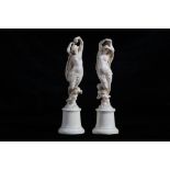 A PAIR OF 19TH CENTURY FRENCH DIEPPE IVORY ALLEGORICAL FIGURES OF DAY AND NIGHT the figure of Day