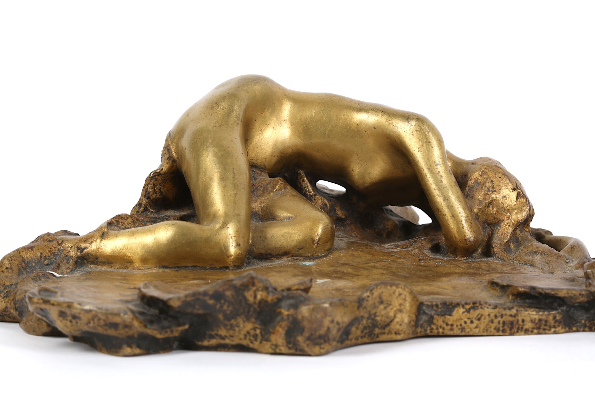 JEANNE ITASSE-BROQUET (FRENCH, 1867-1941): A GILT BRONZE FIGURAL INKWELL CAST BY FRIEDRICH - Image 6 of 10