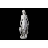 PROFESSOR G. GAMBOGI (ITALIAN, FL. LATE 19TH CENTURY): A WHITE MARBLE FIGURE OF A FEMALE WATER