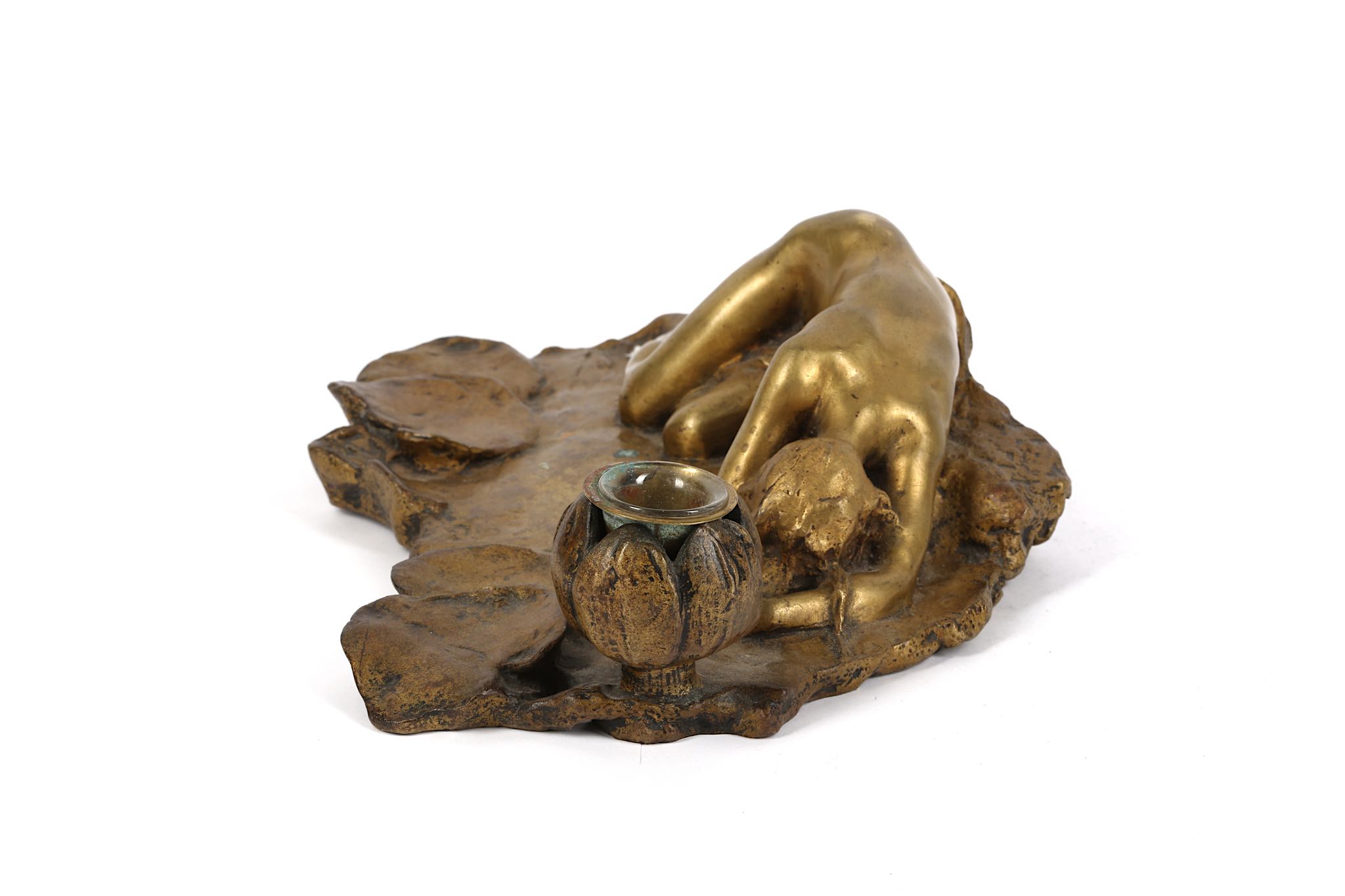 JEANNE ITASSE-BROQUET (FRENCH, 1867-1941): A GILT BRONZE FIGURAL INKWELL CAST BY FRIEDRICH - Image 2 of 10