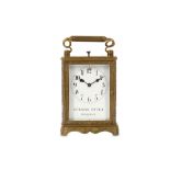 A 19TH CENTURY FRENCH GRAND SONNERIE MINIATURE CLOCK WITH PUSH REPEAT comprised of a 19th century