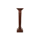 A LATE 19TH CENTURY FRENCH ROUGE GRIOTTE MARBLE PEDESTAL  the rotating square top over the