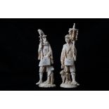 A PAIR OF 19TH CENTURY IVORY FIGURES DEPICTING A RAT CATCHER AND A TRAVELLING APOTHECARY  the rat