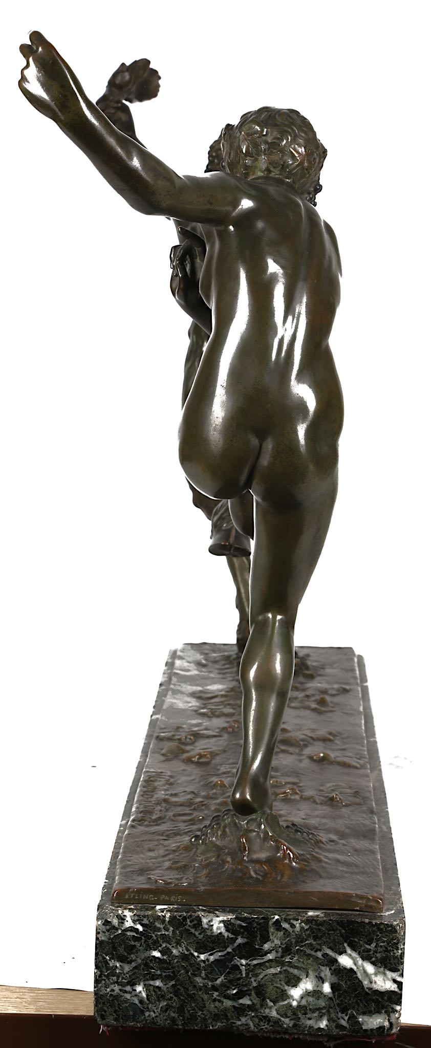 MAURICE GUIRAUD-RIVIÈRE (FRENCH, B.1881): A LARGE EARLY 20TH CENTURY BRONZE FIGURAL GROUP OF A - Image 8 of 11