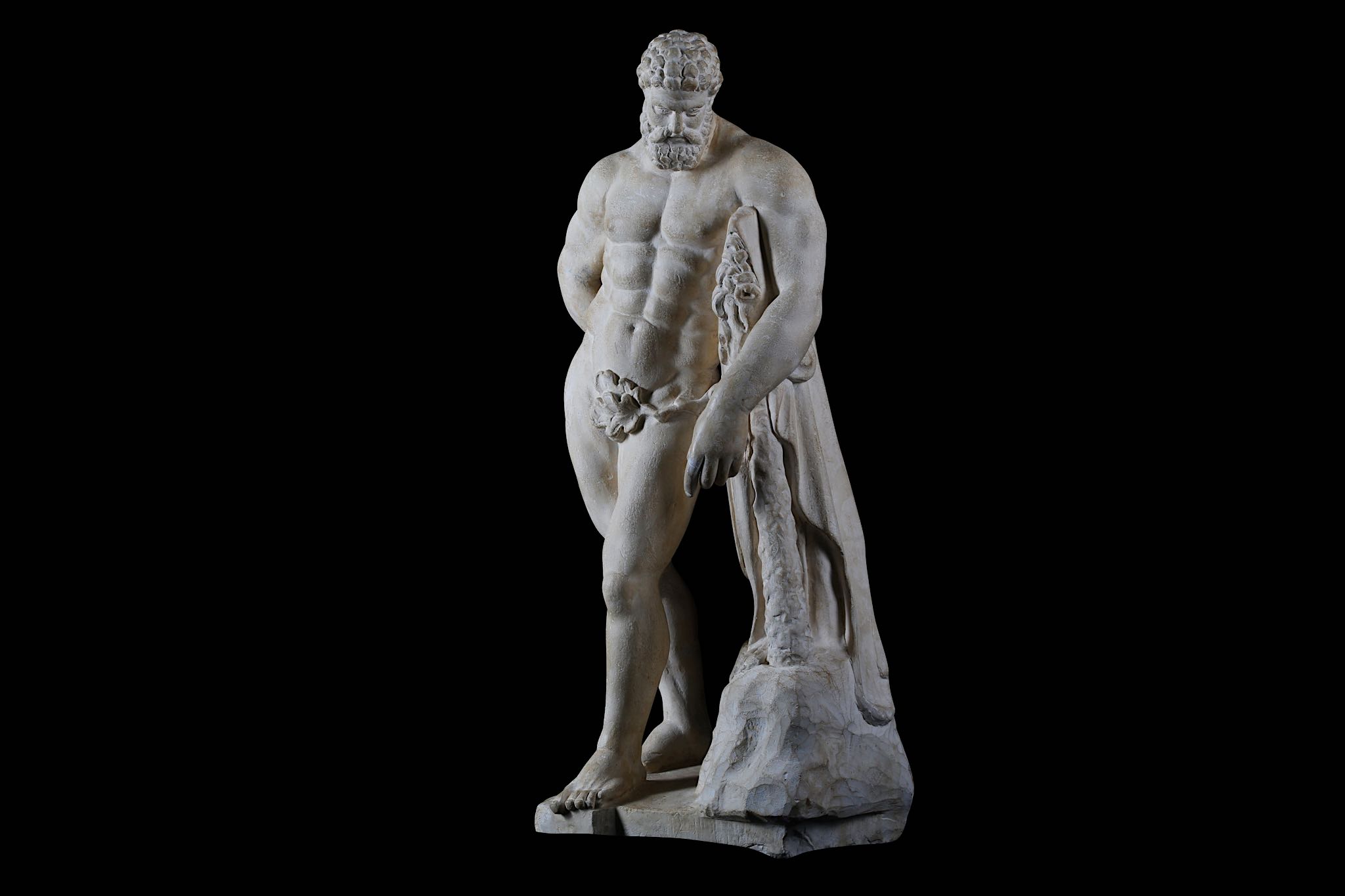 AN 18TH CENTURY CARVED LIMESTONE FIGURE OF THE WEARY HERCULES OF LYSIPPOS, AFTER THE ANTIQUE the - Image 11 of 11