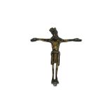 A FRENCH BRONZE CORPUS CHRISTI IN THE GOTHIC STYLE the figure of Christ wearing a crown and stylised